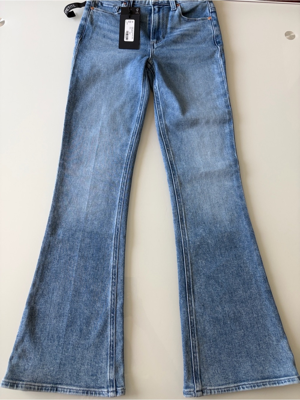 Paige Petites High Rise Laurel Canyon Jeans in Monaco Mist Sz 24 - Picture 8 of 15